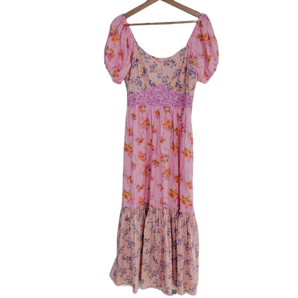 Loveshackfancy Angie Dress Maxi Floral Exploded Pink Size 4 - Picture 2 of 7